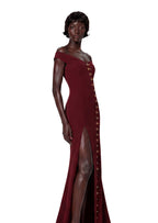 Zalika Off Shoulder Slit Maxi Dress