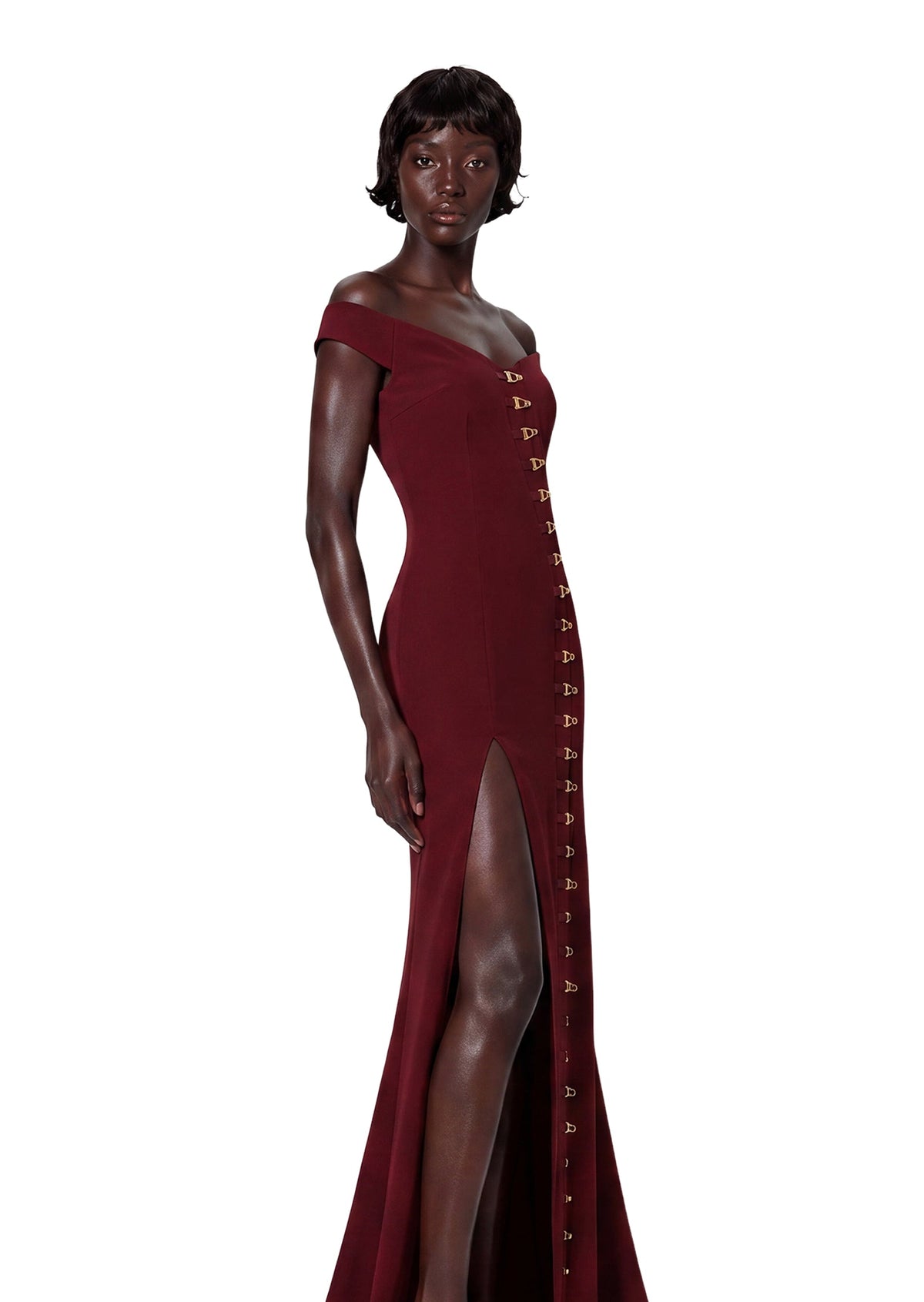 Zalika Off Shoulder Slit Maxi Dress