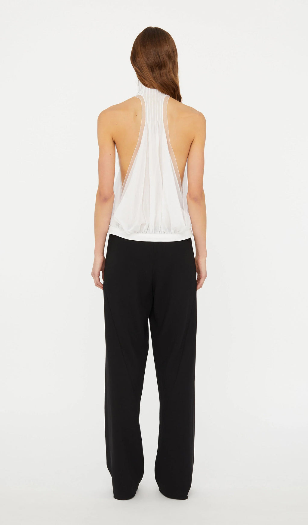 Solid Pintucked Halter Top