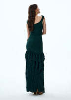 Leontine Knit Bandage Maxi Dress In Green