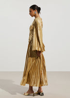 Metallic Maxi Dress In Gold