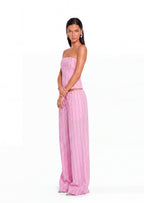 Sabrina Stripe Strapless Corset & Maxi Pants Set