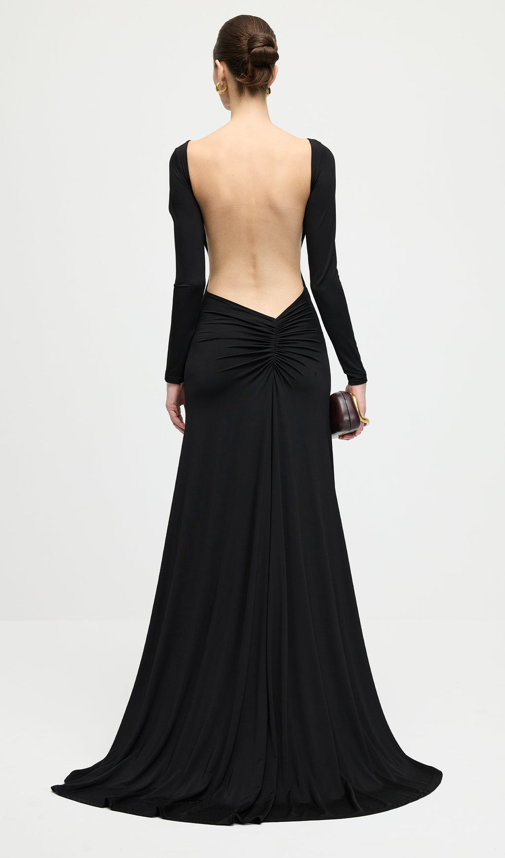 Jersey Open Back Maxi Dress In Black