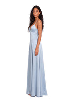 Taber Satin Maxi Dress In Blue
