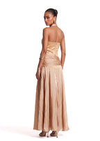 Waldo Halter Neck Maxi Dress In Champagne