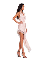 Ubba Satin Halter Neck Midi Dress