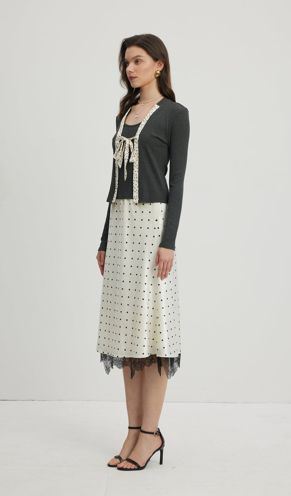 Polka Dot Midi Skirt