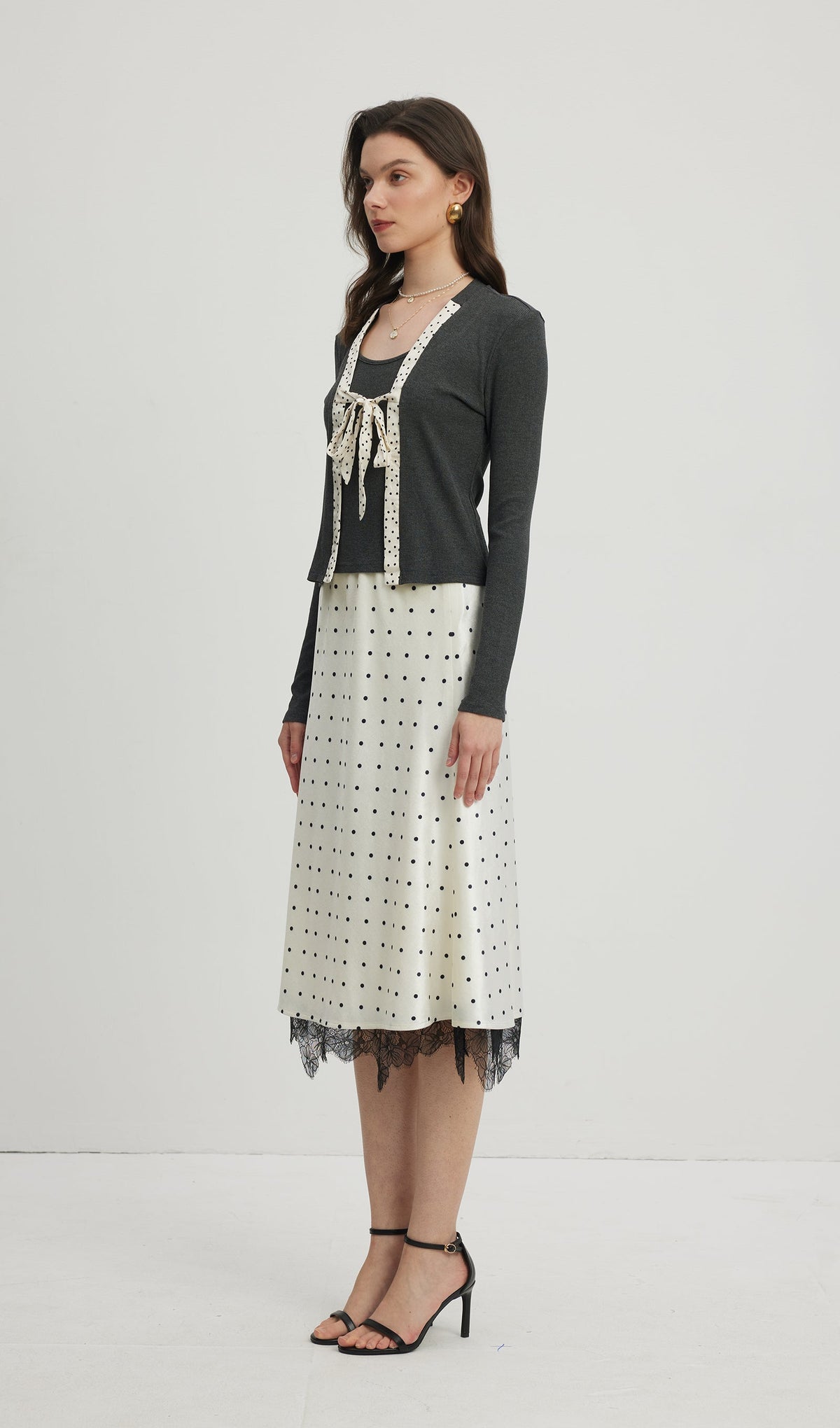 Polka Dot Midi Skirt