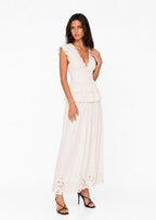 Gaenor Maxi Skirt Two Piece Set In White
