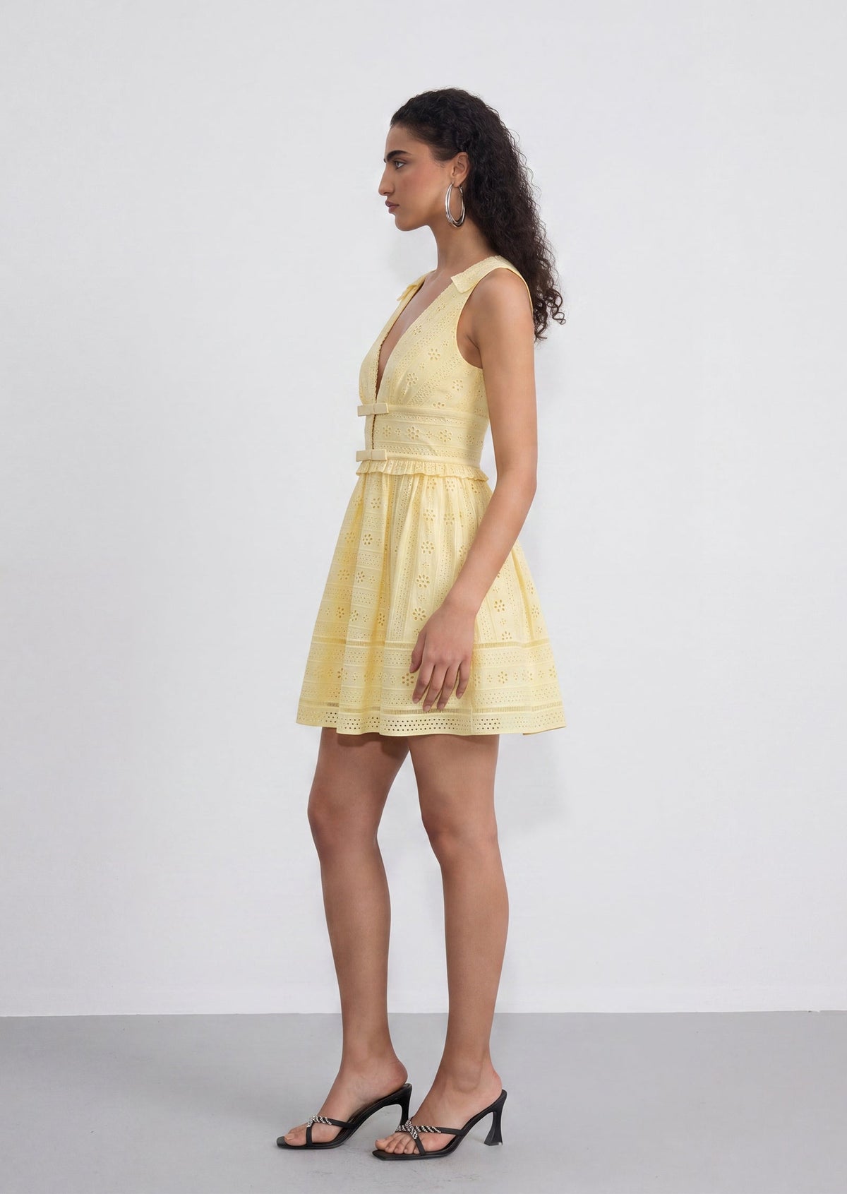 Luella V Neck Mini Dress In Yellow