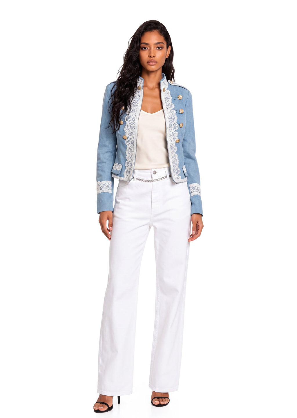 Jaelyn Long Sleeved Lace Cropped Jacket