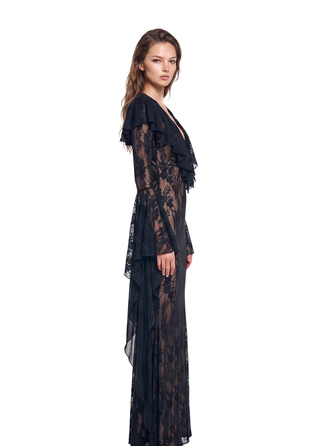 Zagiri  Ruffled  Maxi Dress In Black