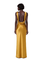Tacita Satin Backless Maxi Dress In Gold