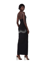 Baylor Crystal Mesh Insert Maxi Dress