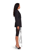 Zacharee Lace-up Blazer In Black