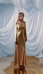 Metallised Jersey Maxi Dress