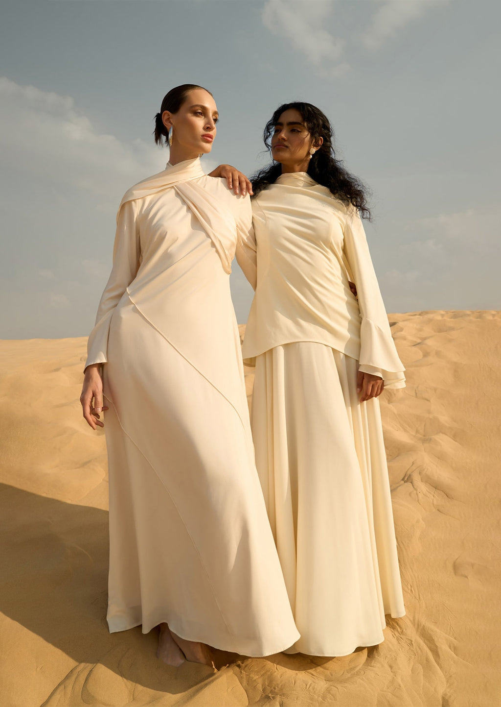 Asymmetrical Draped Bodice Ruffle Maxi Dress