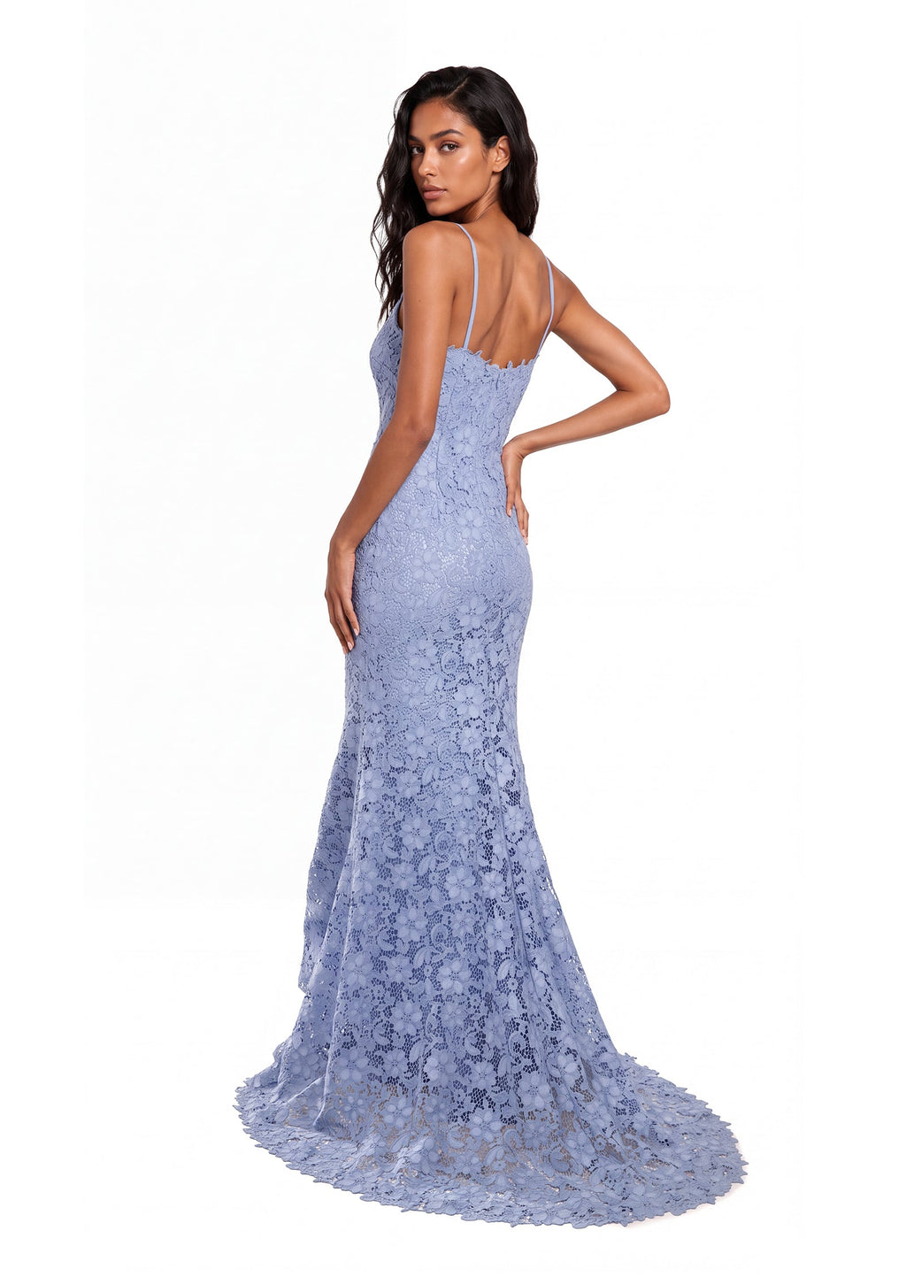 Oafe Halter Neck Lace Maxi Dress