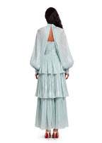 Wald Strapless Maxi Dress In Cyan Blue