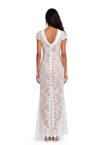 Zalor Short Sleeved Lace Maxi Dress In White