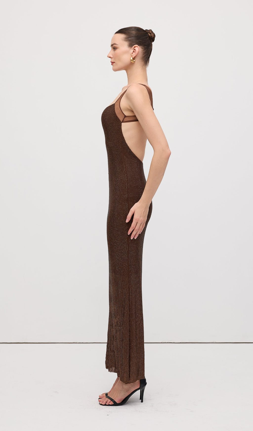 Hot Fix With Mesh Back Maxi Dress