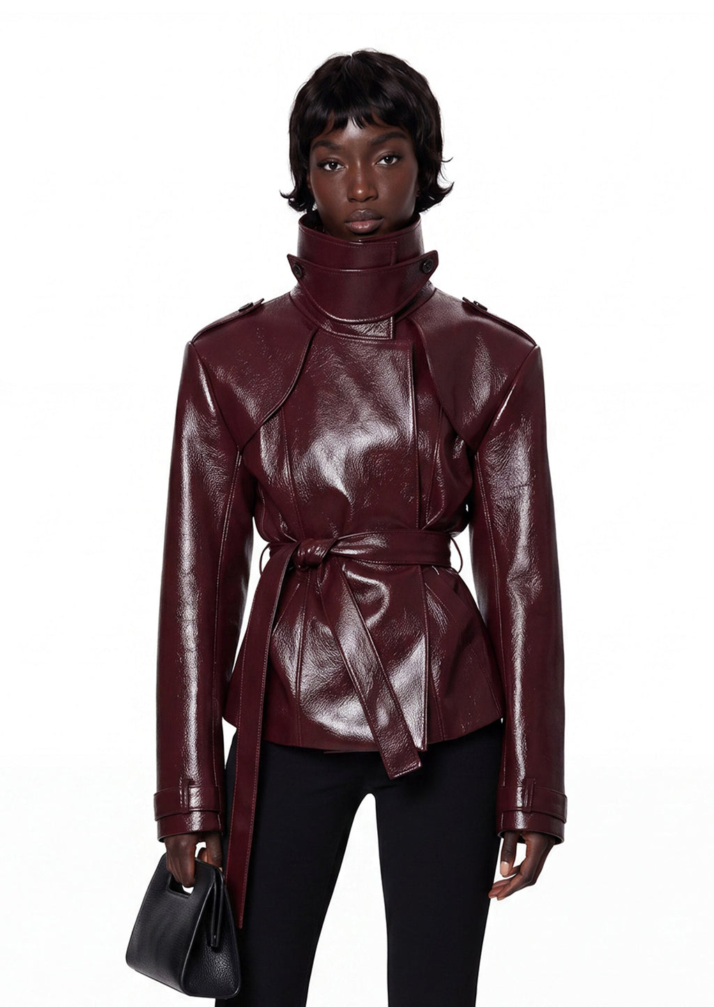 Saadet Belted Jacket In Claret