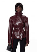 Saadet Belted Jacket In Claret