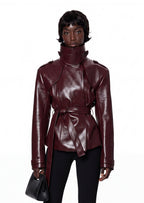 Saadet Belted Jacket In Claret