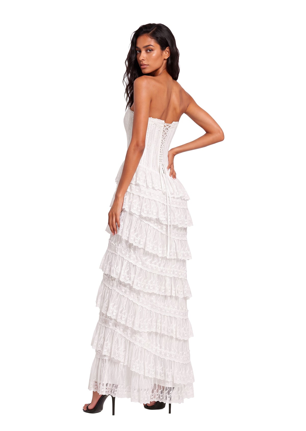Oakes Strapless Tiered Ruffle Maxi Dress