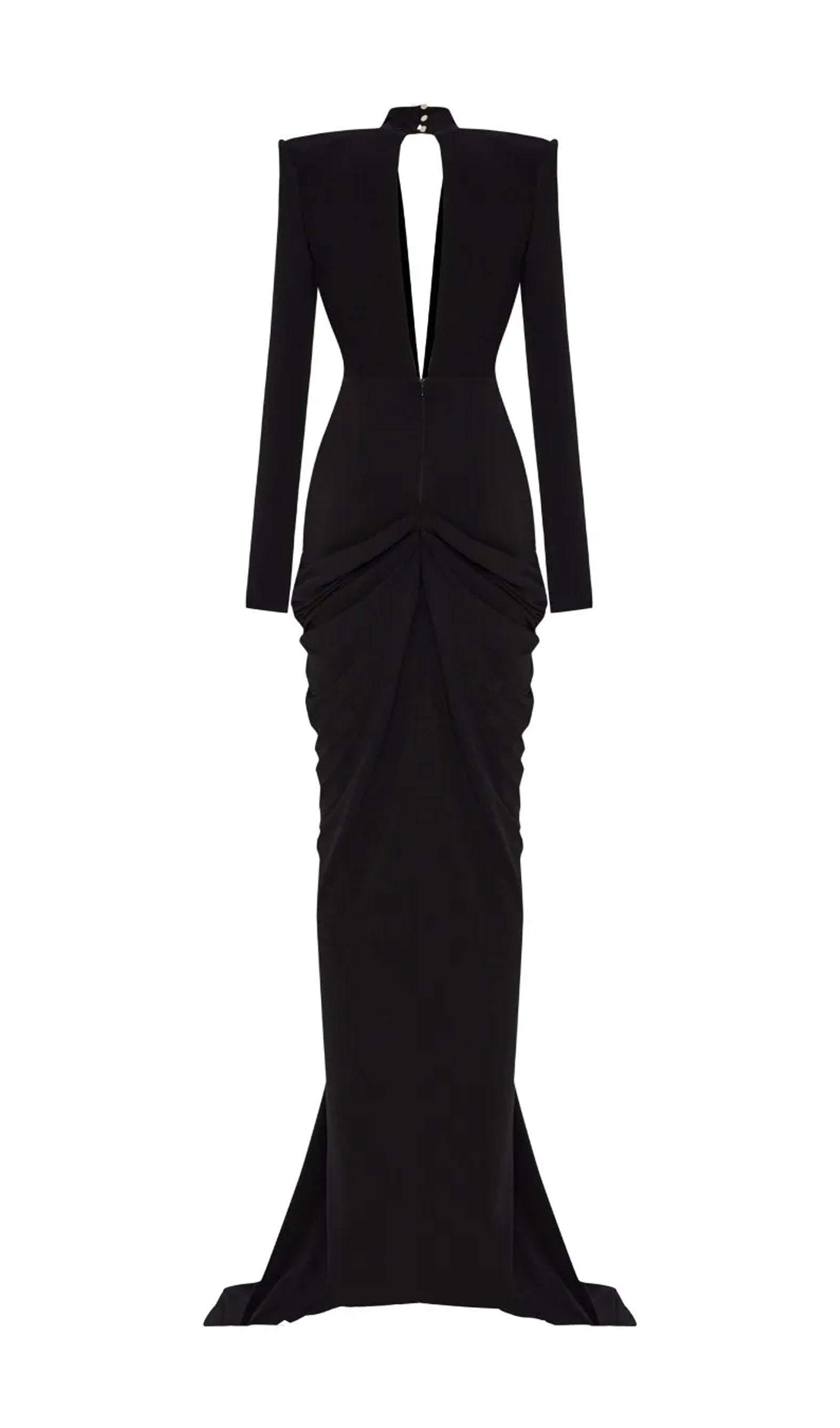 V-Neck Draped And Embroidery Evening Dress