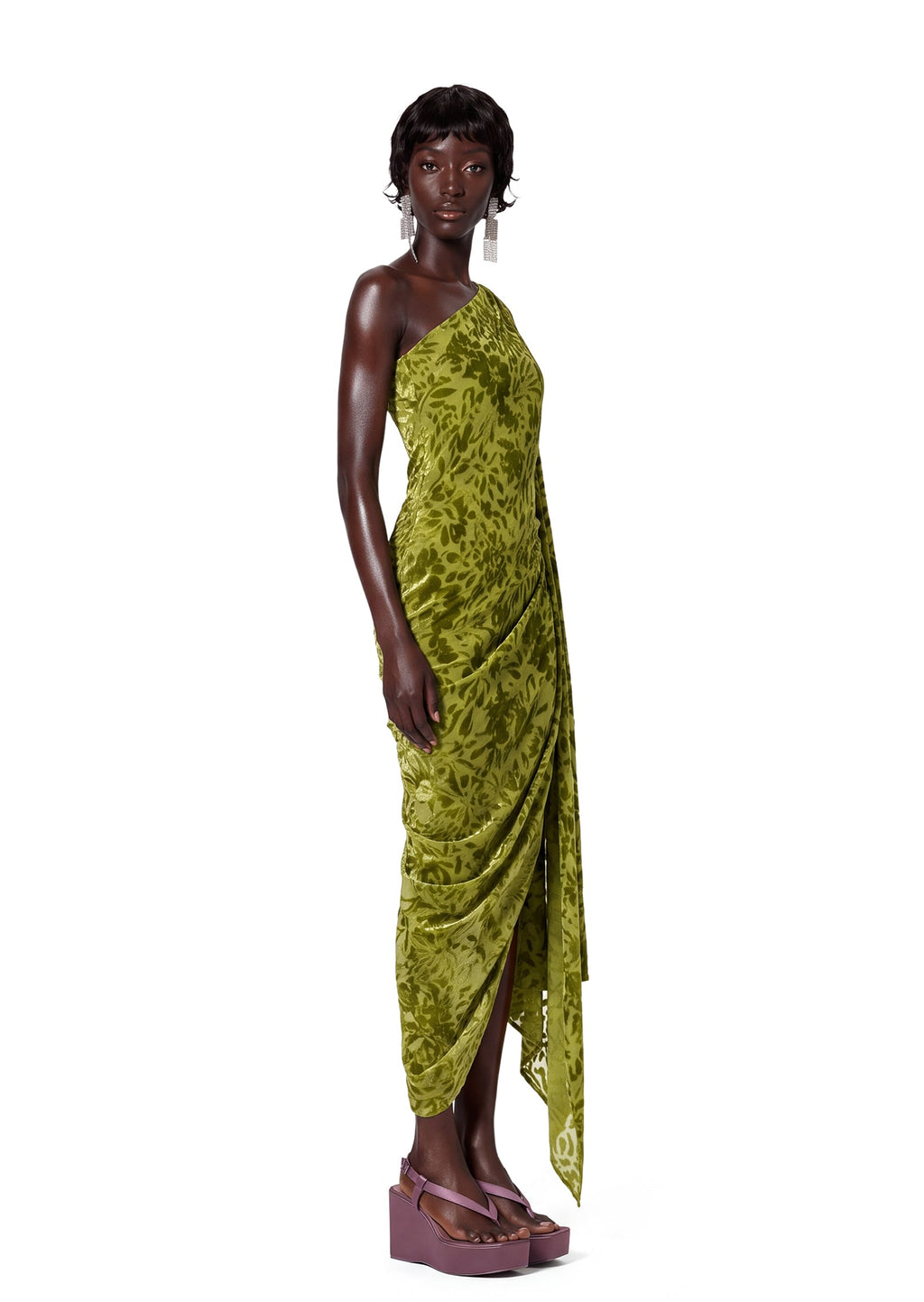 Laith Sleeveless One Shoulder Midi Dress