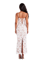 Ubaldo Lace Sleeveless Slit Midi Dress