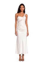 Qadan One Shoulder Beaded Maxi Dress