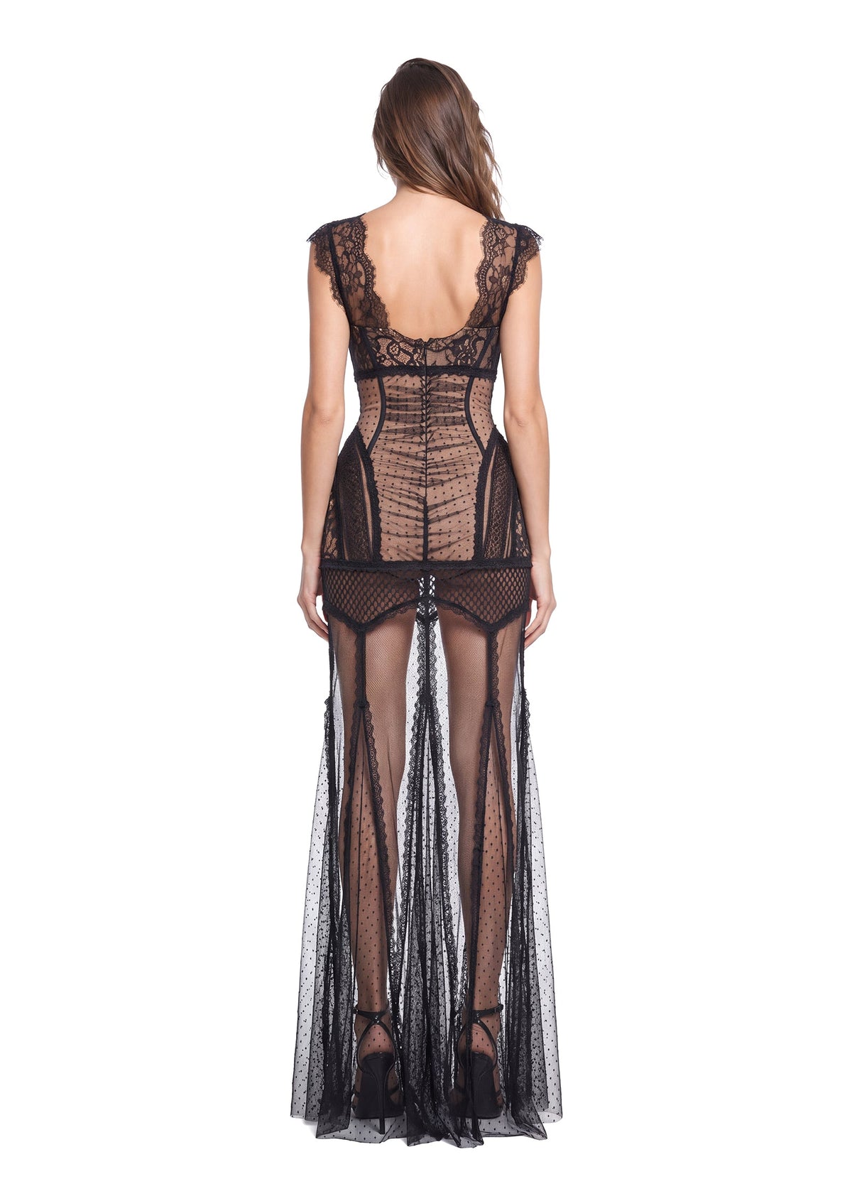Jabir Ruffled Lace Maxi Dress