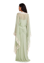 Sabian Lace Bell Sleeve Maxi Dress In Green