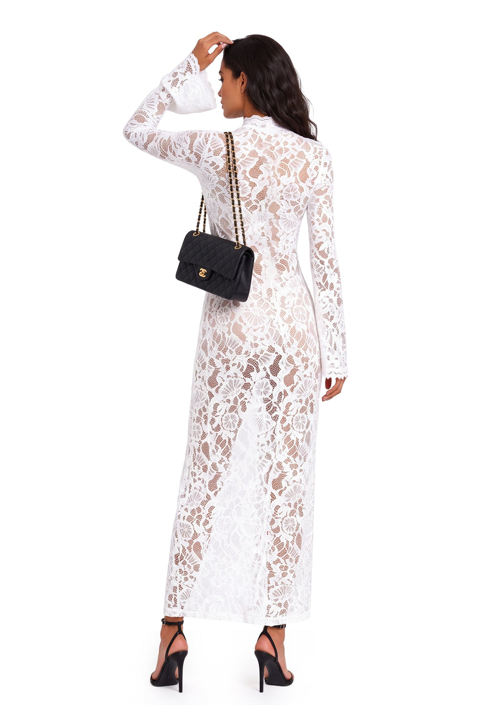 Cactus Slit Lace Midi Dress