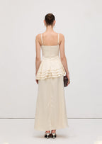 Sleeveless Layered Ruffled Maxi Dress Champagne