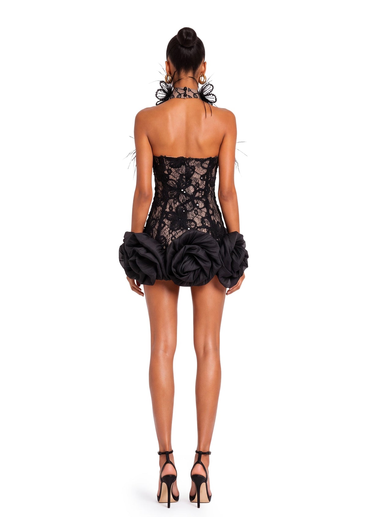 Gafnit  Lace Mini Dress In Black