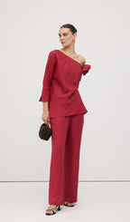 Linen Rose Trousers Suit