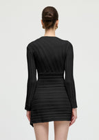 Hollow Out  Mini Dress - Black