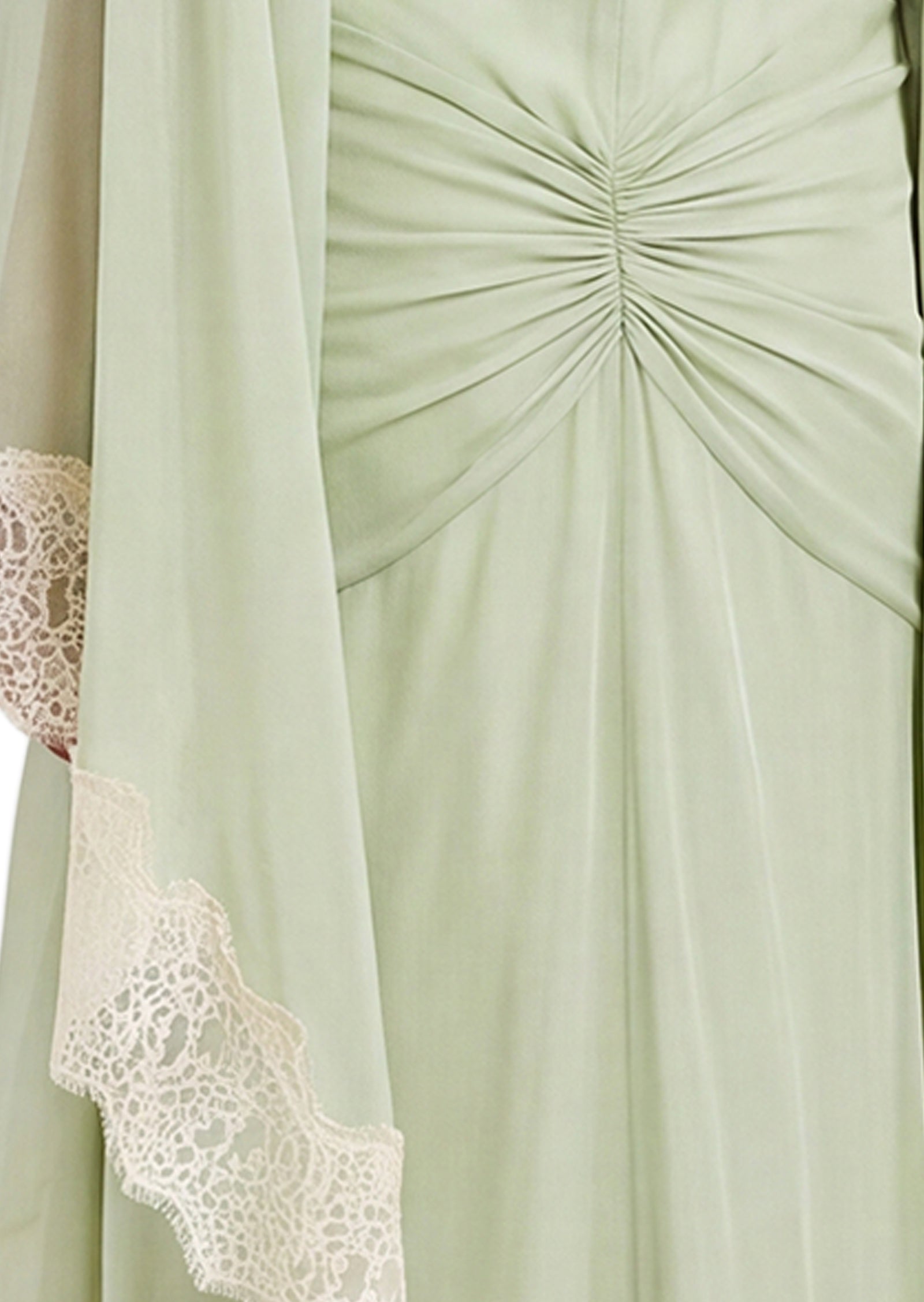 Sabian Lace Bell Sleeve Maxi Dress In Green