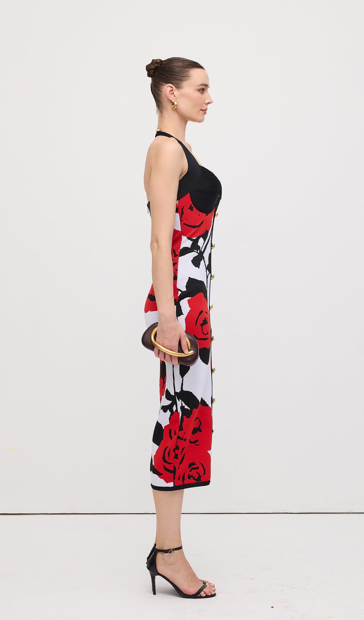 Floral Jacquard Knit Midi Dress