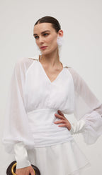 Solid Lantern Sleeve Mini Dress