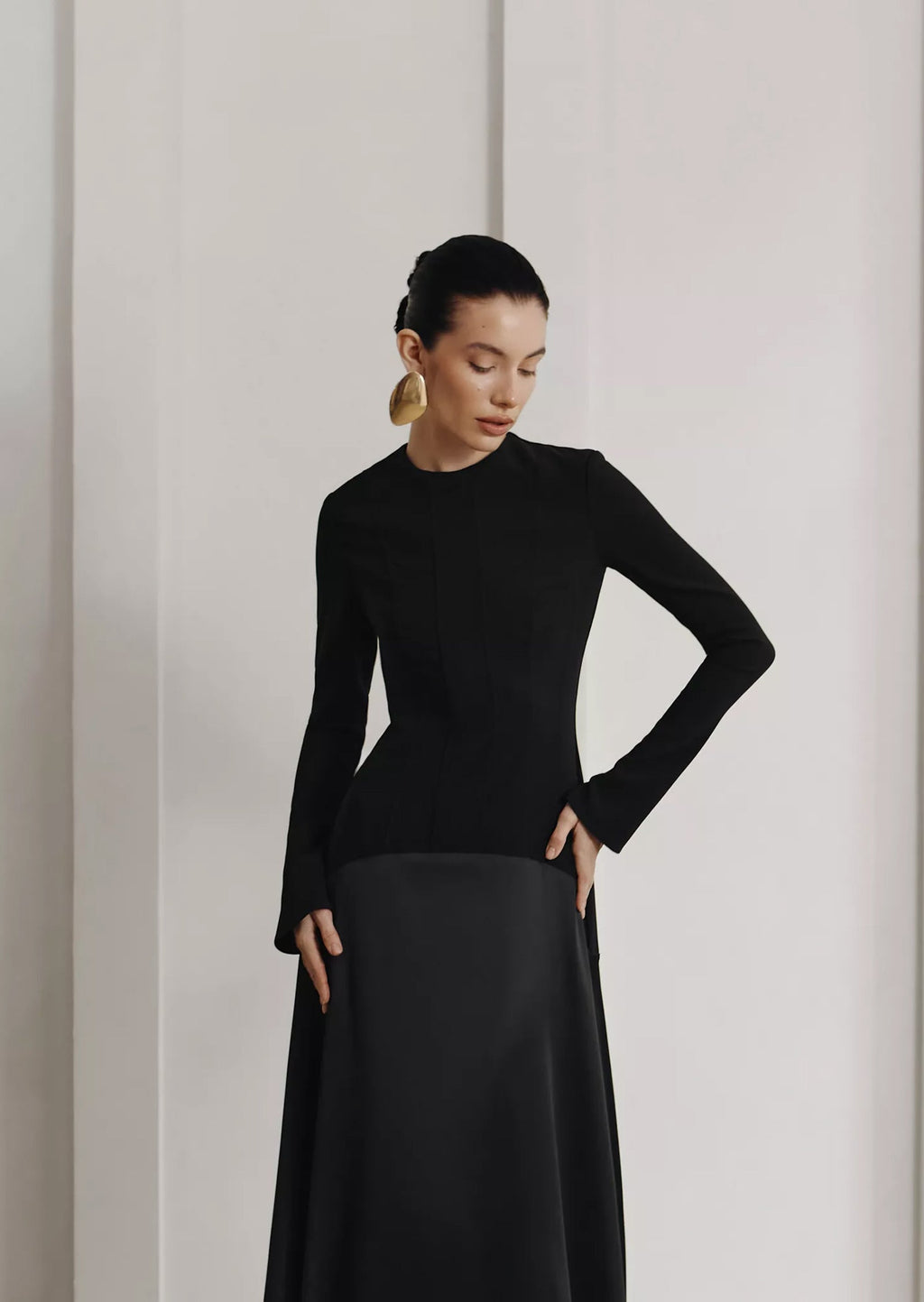 Knitted Satin Maxi Dress