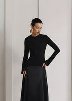 Knitted Satin Maxi Dress