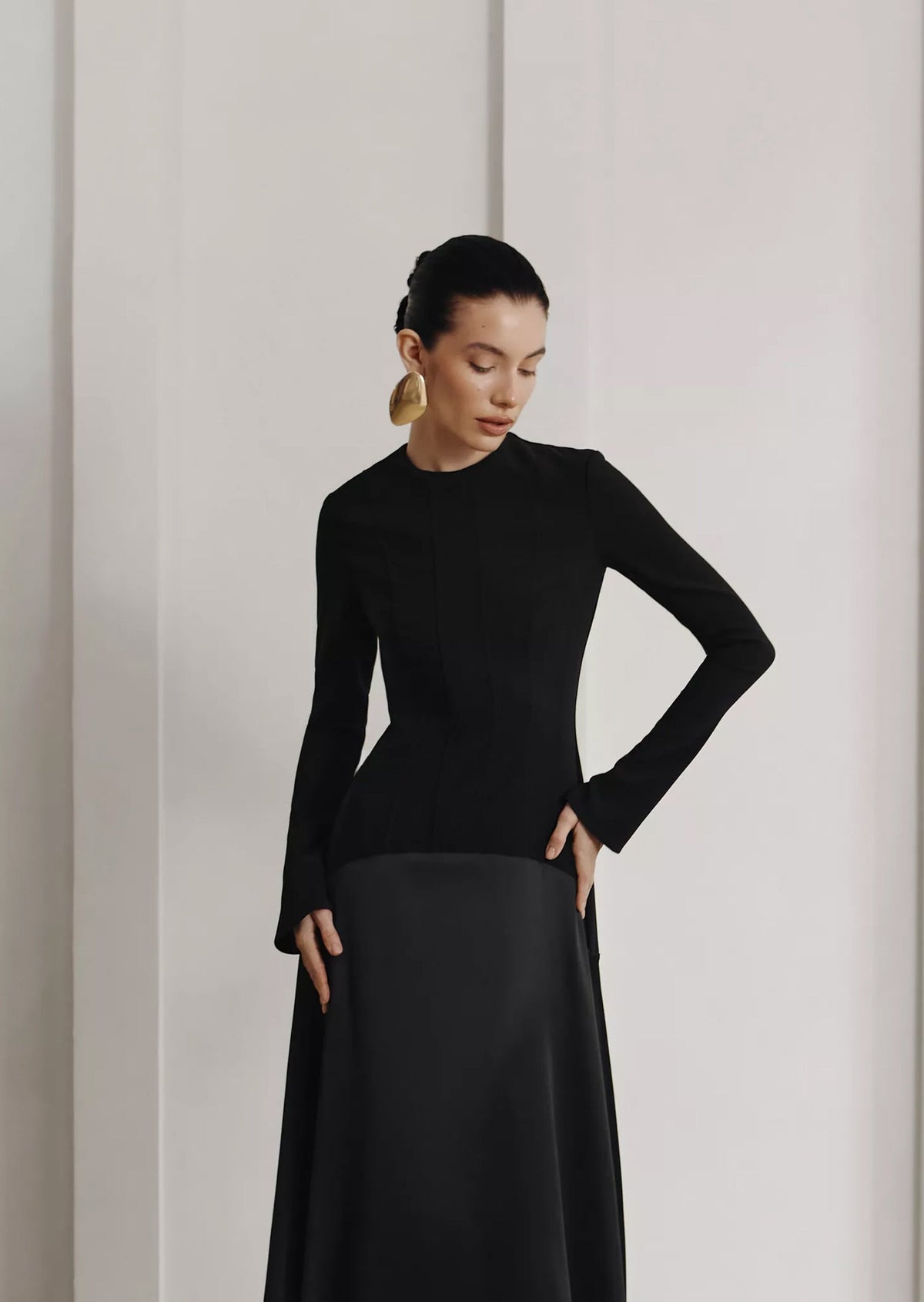 Knitted Satin Maxi Dress