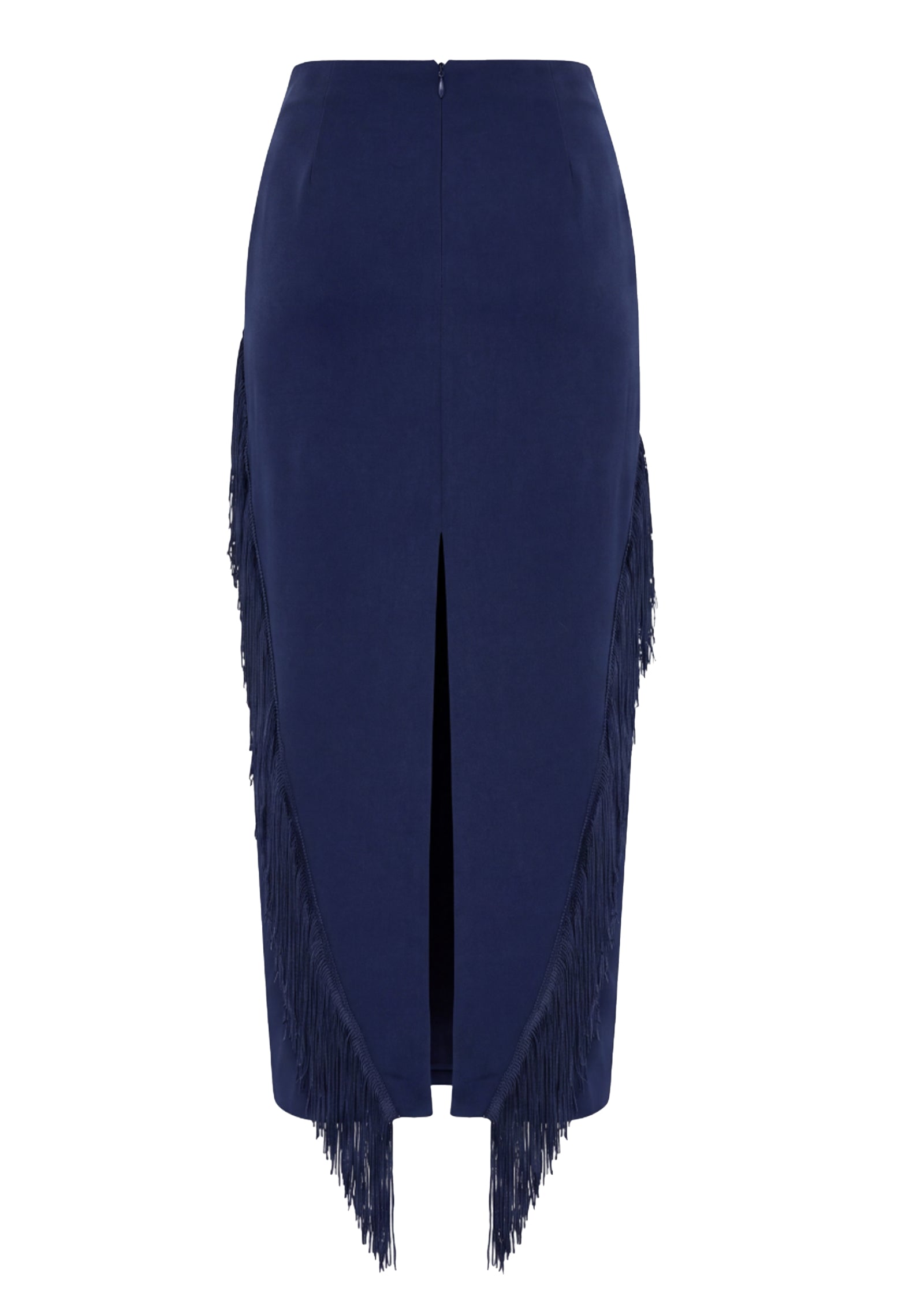 Cachet Satin Tassel Midi Skirt