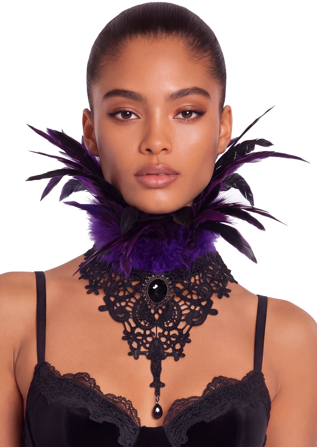 Eddard Feather Lace Collar Necklace