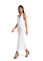 Maine Halter Neck Stretch Maxi  Dress