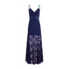 Tabby Sleeveless Lace Maxi Dress In Blue